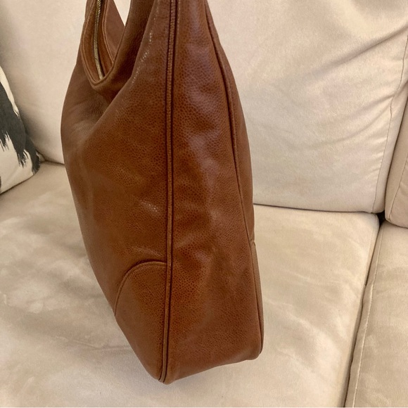 Authentic CHANEL Caviar Hobo Shoulder Bag - Cognac Brown - Picture 9 of 16